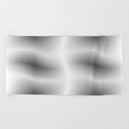 Abstract Geometric Stripe Pattern. Linear pattern in black color. Vintage curves. Wave lines.  Beach Towel