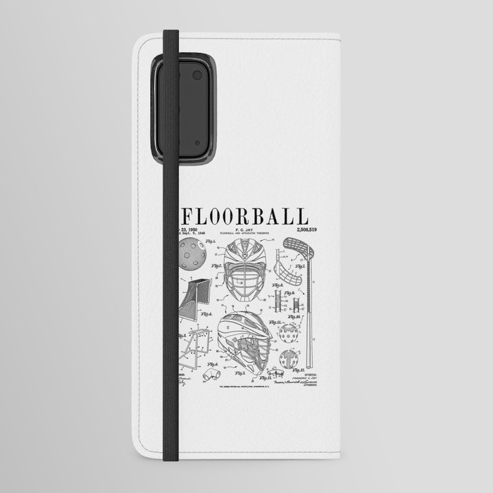 Floorball Player Stick Goalie Sport Vintage Patent Print Android Wallet Case