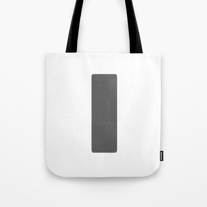 I (Grey & White Letter) Tote Bag