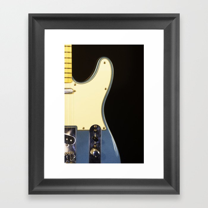 Electric Guitar study in Blue Framed Art Print