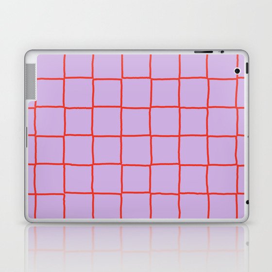 Red + Lavender Plaid Checker Laptop & iPad Skin