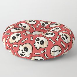 Skulls Retro Repeating Pattern  Floor Pillow