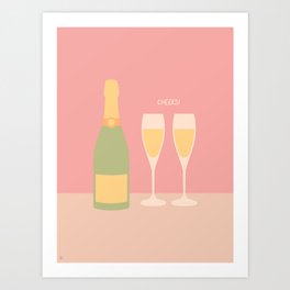 Champagne Cheers Art Print
