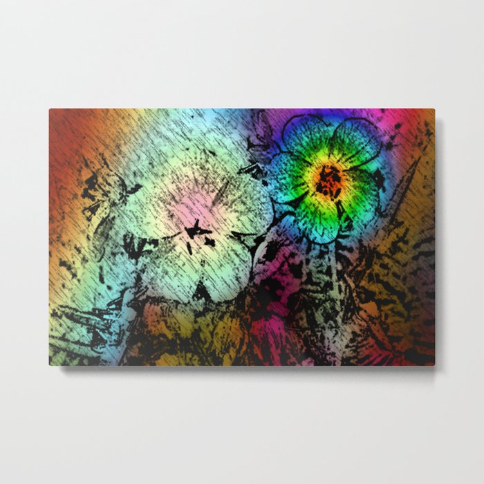 Abstractly drawn, surreal colored  ... Metal Print