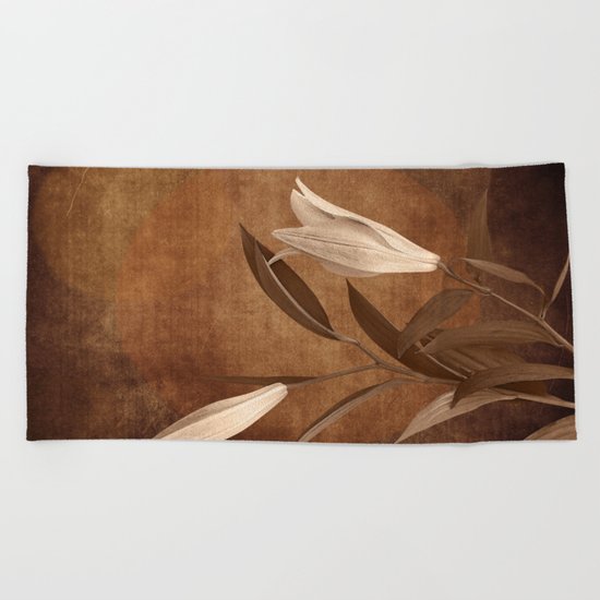 Vintage Flowers Beach Towel