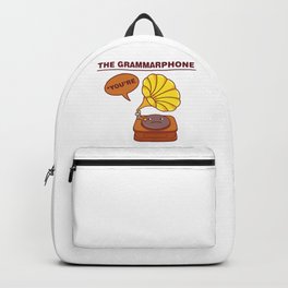 The Grammarphone - Funny Gramophone Wordplay Backpack