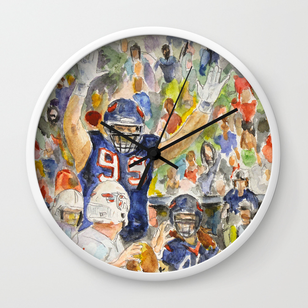 Jj Watt Football Player Wall Clock By Brucegrant58 Society6