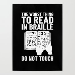 Braille Alphabet Number Blindness Reader Poster