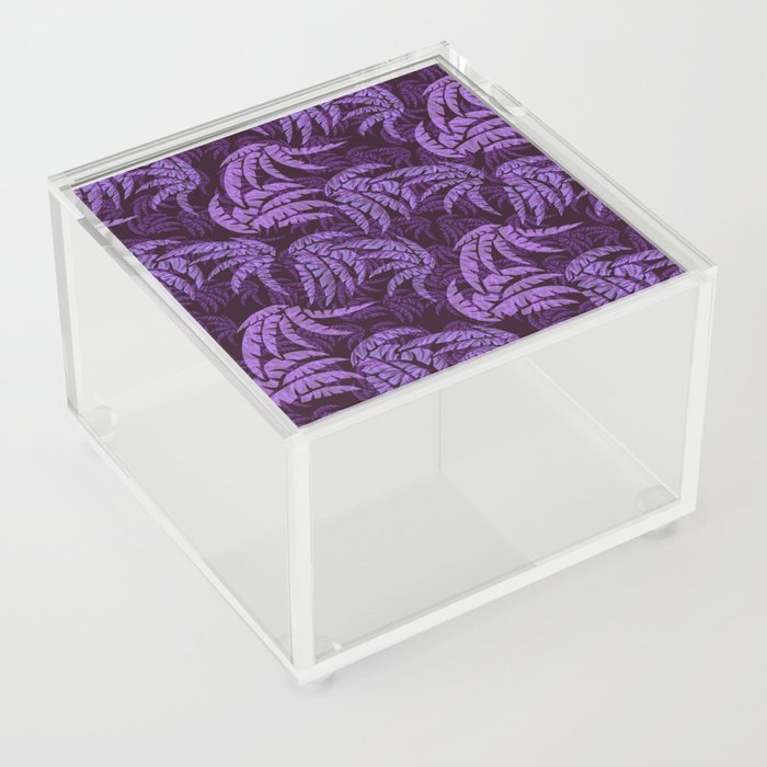  Hawaiian Purple Palm Leaves Paradise  Acrylic Box