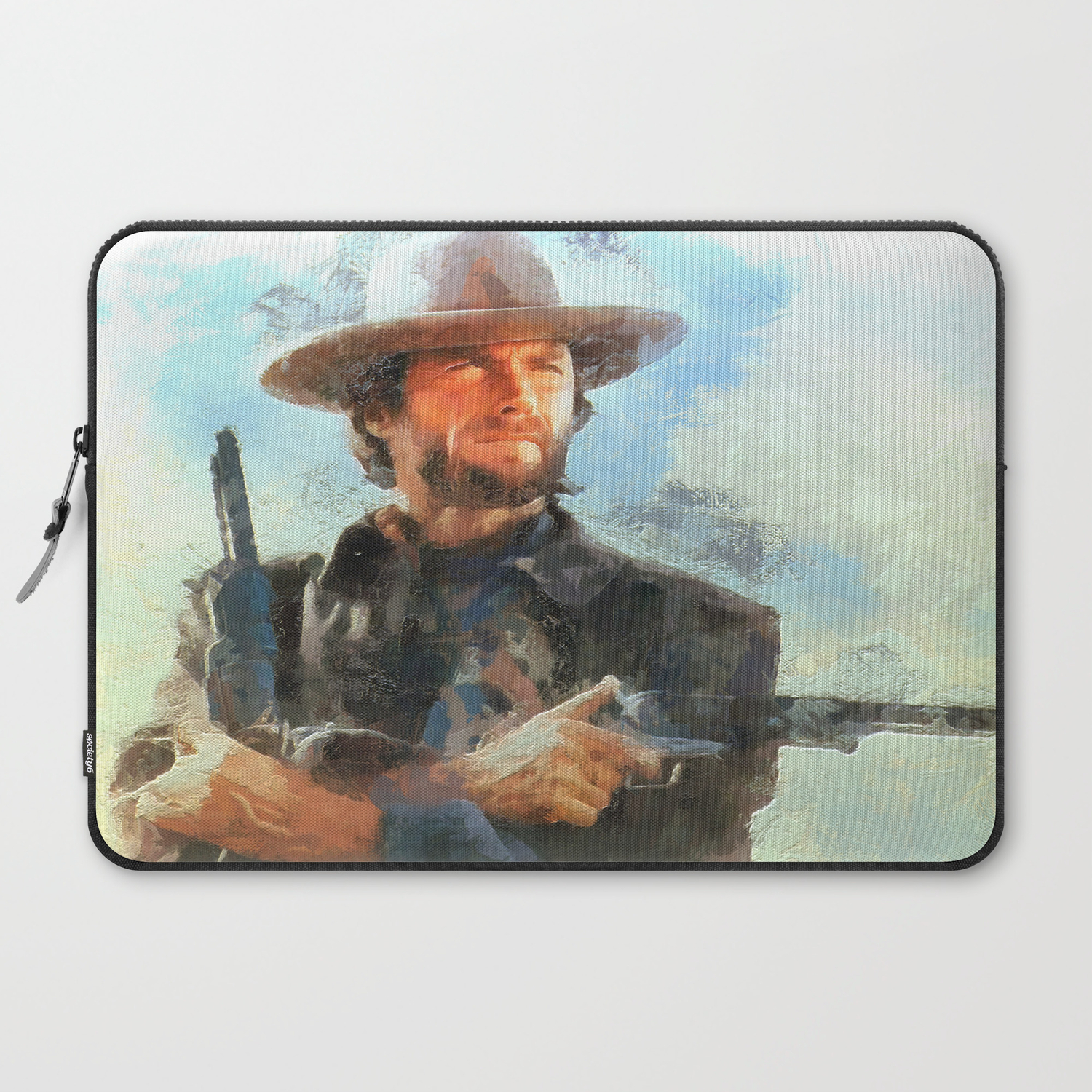 Portrait Of Clint Eastwood Laptop Sleeve By Charmainezoe Society6
