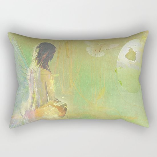 The angel and the dove of the peace Rectangular Pillow