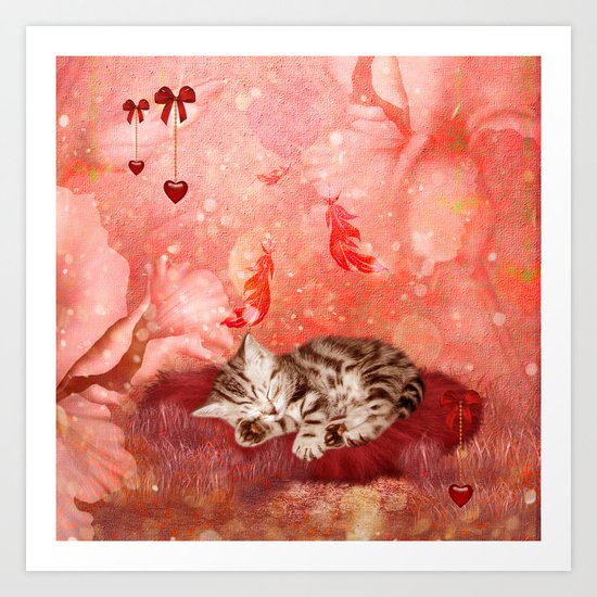 Cute little kitten Art Print