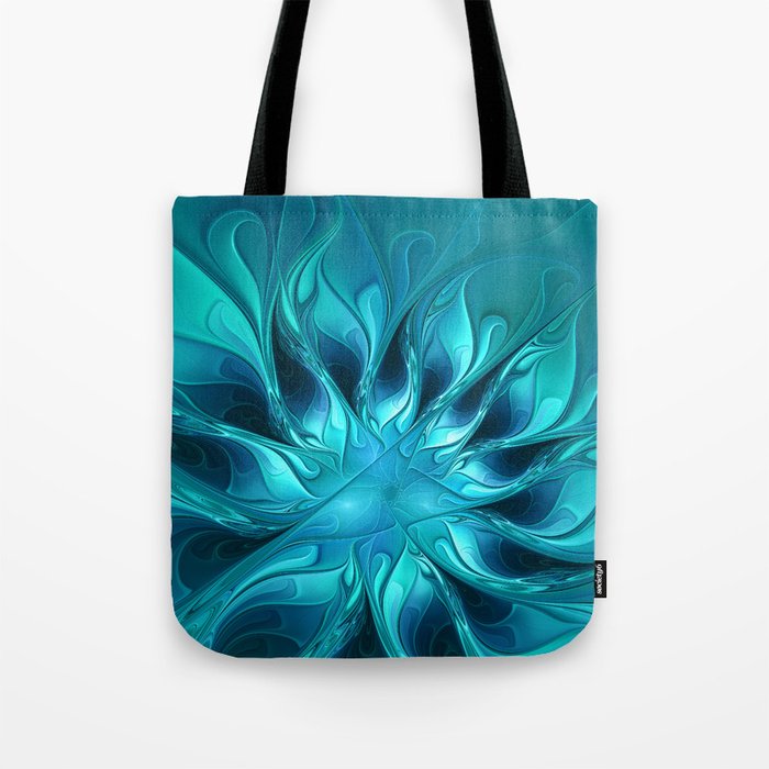 Blue Fantasy, Striking Abstract Fractal Art Tote Bag
