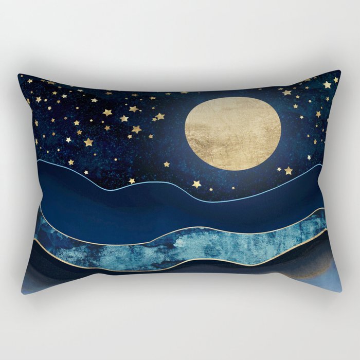 Golden Moon Rectangular Pillow