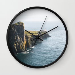 Neist Point Lighthouse | Isle of Skye Coastline Art Print | Travel Photography in Scotland Wall Clock | Coast, Ocean, Digital, Color, Coastal, Isleofskye, Sea, Photo, Travel, Island 