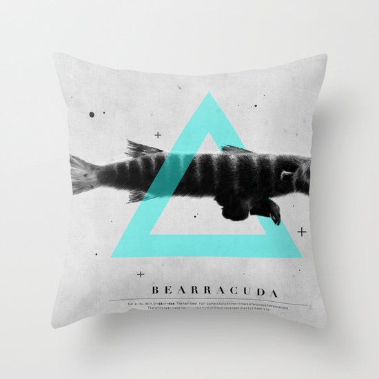 Bearracuda Throw Pillow