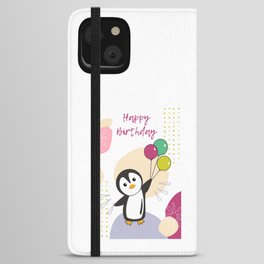 Penguin Wishes Happy Birthday To You Penguins iPhone Wallet Case