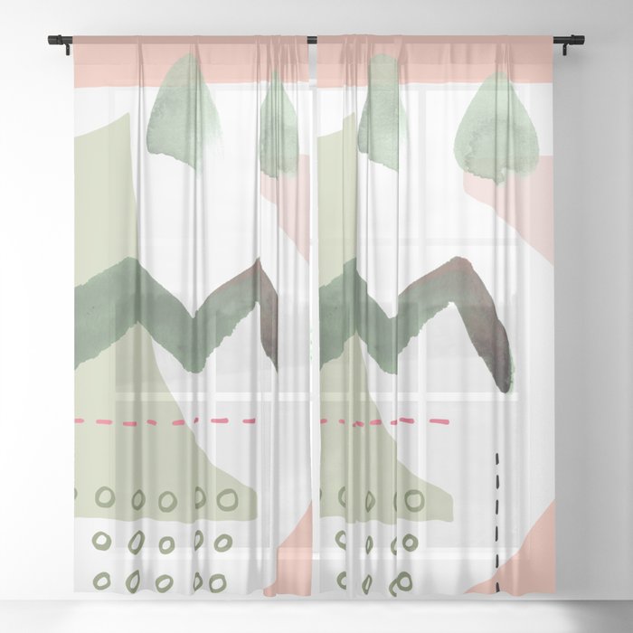 Abstract Sheer Curtain