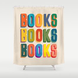 Books books books Shower Curtain