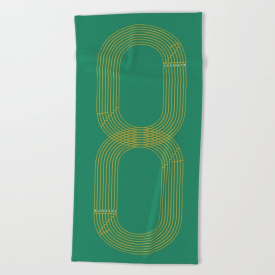 Eight track - runners never quit Beach Towel