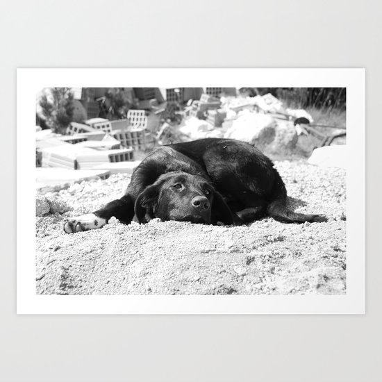 el perro negrito Art Print