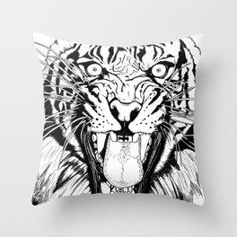 Tiger Black and white Throw Pillow