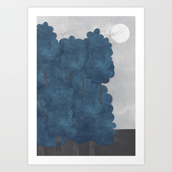 Blue trees Art Print