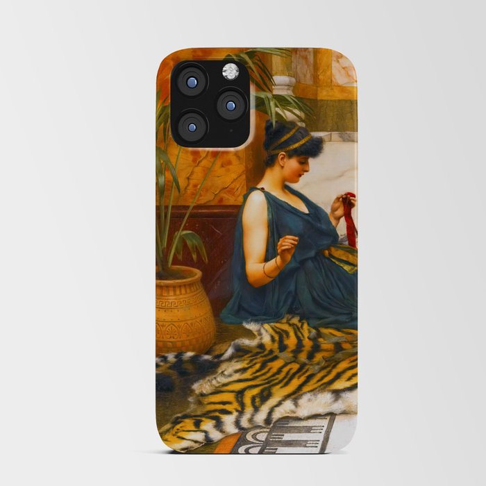 The Tigerskin (Sewing Girl), jw godward  "Girl with a beautiful transparent Summer purple Dress" Joh iPhone Card Case
