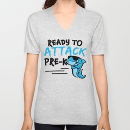 Ready To Attack Pre-K Shark V Neck T Shirt