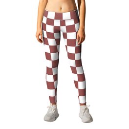 Color of the year 2015 Marsala- Pink Brown Checkerboard-Checks Leggings | 2015, Coloroftheyear, Brown Checkerboard, Marsala Checks, Pantone Color, Checkerckerboard, Soft, Plain, Check, Marsala Brown Check 