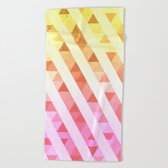 Triangles Lines Pattern Beach Towel