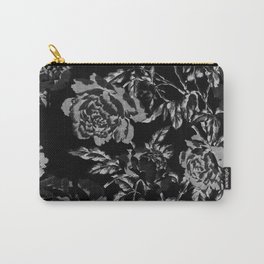 black and grey floral Carry-All Pouch