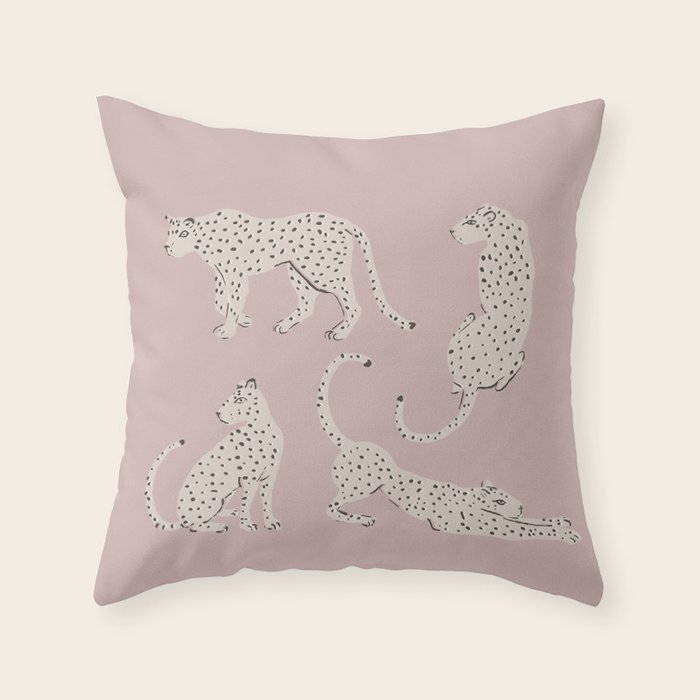 Leopard Block Party Pink Throw Pillow By Megangalante Society6