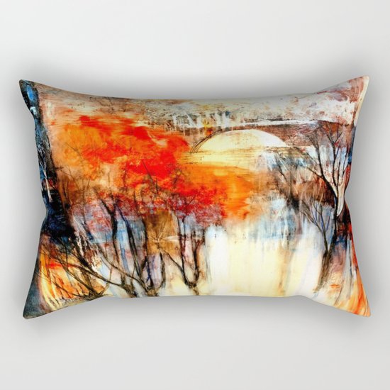 Morning Fog Reflection Rectangular Pillow