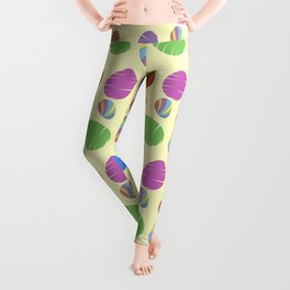 Colorful Easter Egg Pattern No.1 On Yellow Leggings