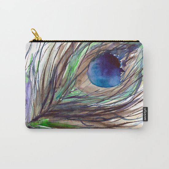 Peacock piece || watercolor Carry-All Pouch
