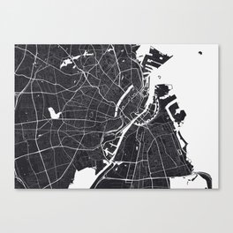 Copenhagen City Map Canvas Print