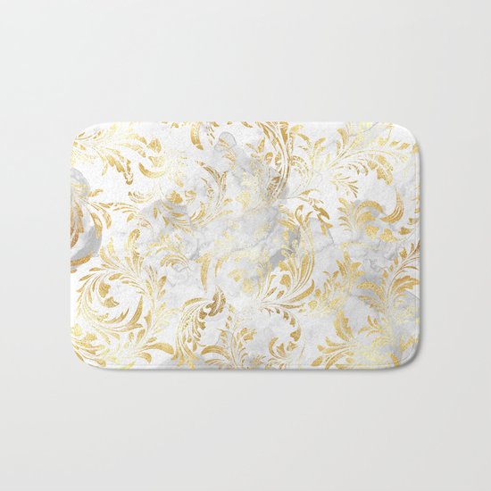 Elegant Gold swirls Bath Mat