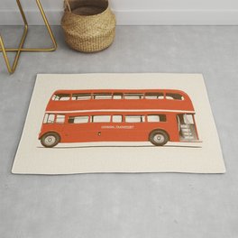 Double-Decker London Bus Rug | Double Deckerbus, Double Decker, Curated, Londres, Illustration, London, Doubledeckerbus, Queen, Street, British 