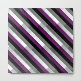PRIDE - Ace Metal Print | Graphicdesign, Asexual, Ace, Gray, Pattern, Flag, Block, Digital, Pixelated, Stripes 