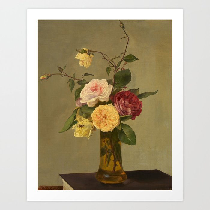 Roses in a Vase, 19th century by Henri Fantin-Latour Art Print