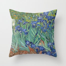 ~Set of 2~ 17" IRISES Iris Van Gogh Floral Tapestry Cushion Pillows 