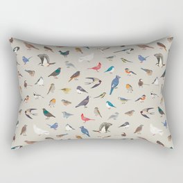 Garden Birds Pattern Rectangular Pillow