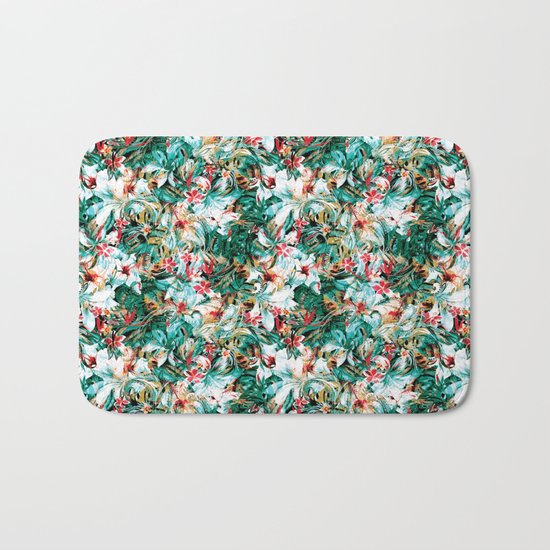 Seamless Floral And Paisley Pattern Bath Mat