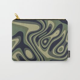 Liquid Retro Swirl Abstract Pattern in Camouflage Carry-All Pouch