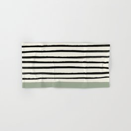 Sage Green x Stripes Hand & Bath Towel