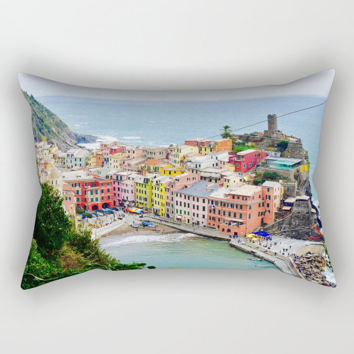 Cinque Terre Colors Rectangular Pillow