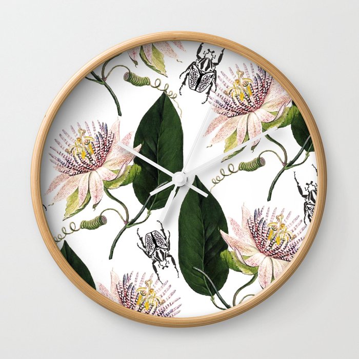 Summer among Passion Flowers Wall Clock