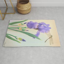 Wild Iris and Dragonfly Rug