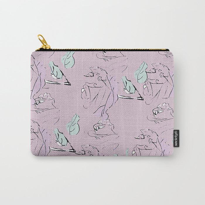 Pink Abstract Rose Design Carry-All Pouch